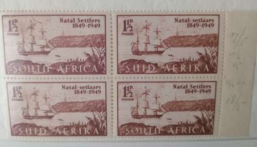 1949 MNH CENTENARY OF ARRIVAL OF BRITISH SETTLERS WITH 4 VARITIES-SEE SCANS